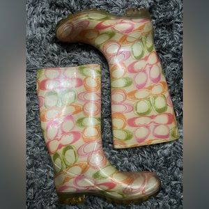 Coach rainbow rain boots 6